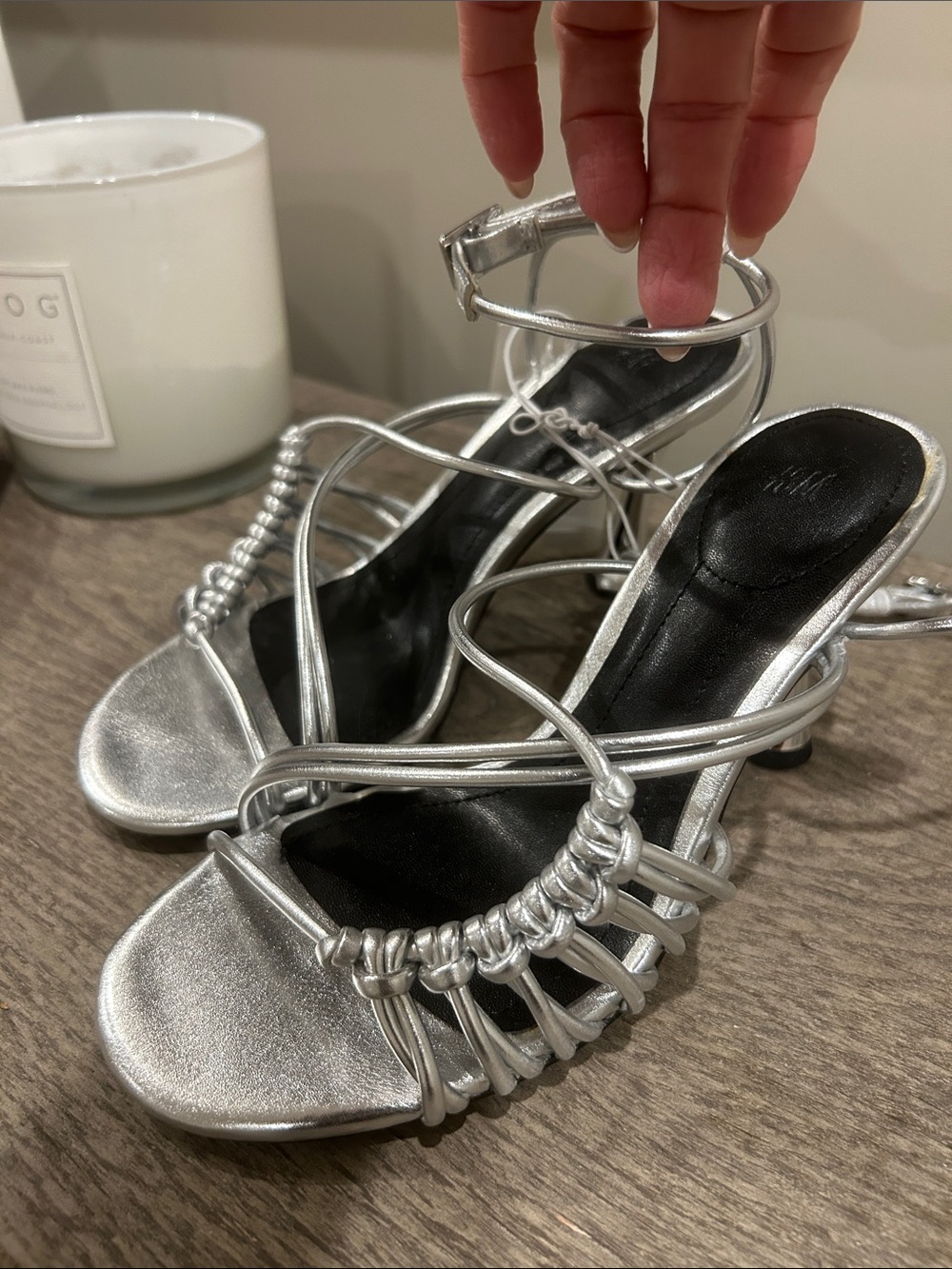 HM Silver Strappy Women’s Dress Sandals